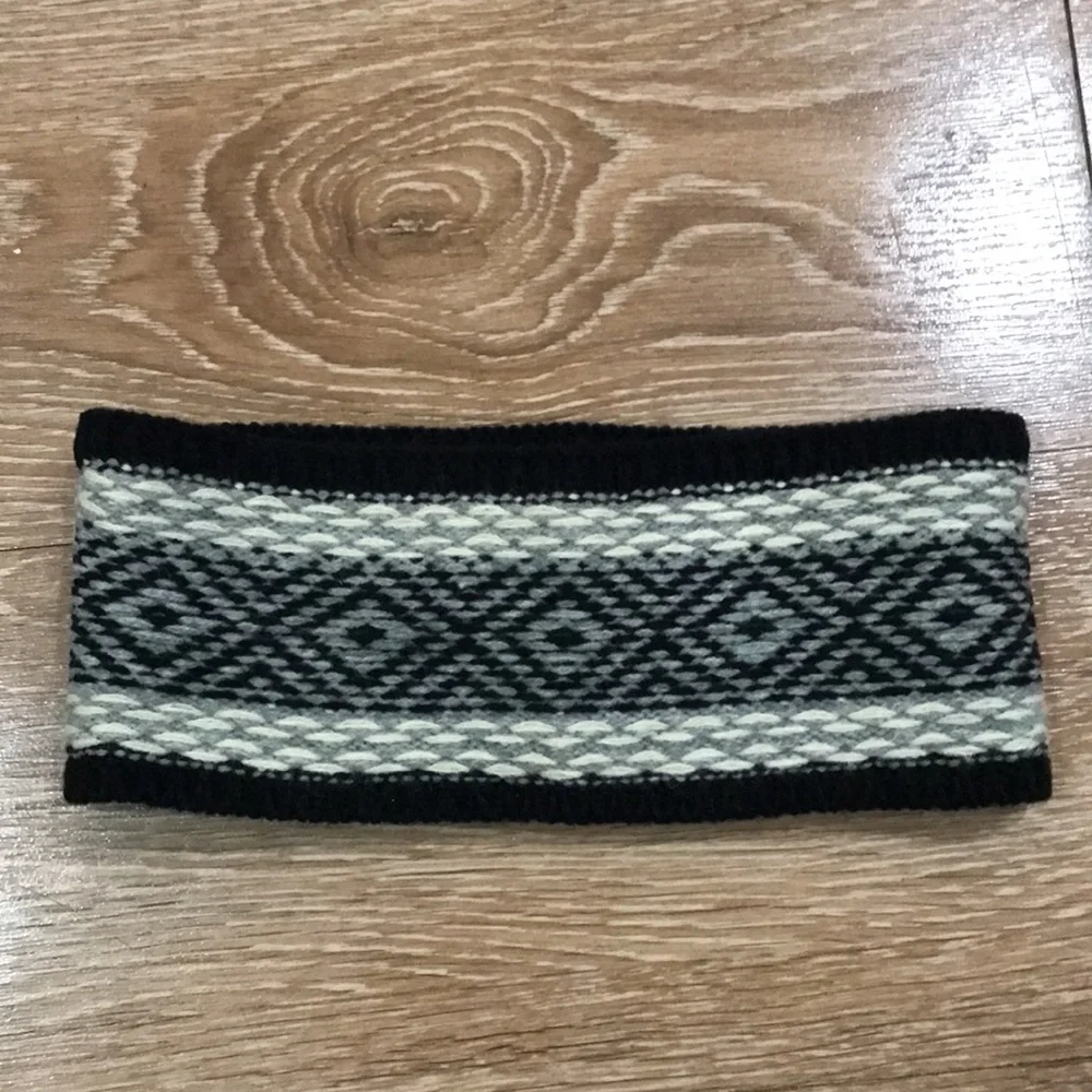 New! Roxy Tayla knit polar fleece lined headband black/white
